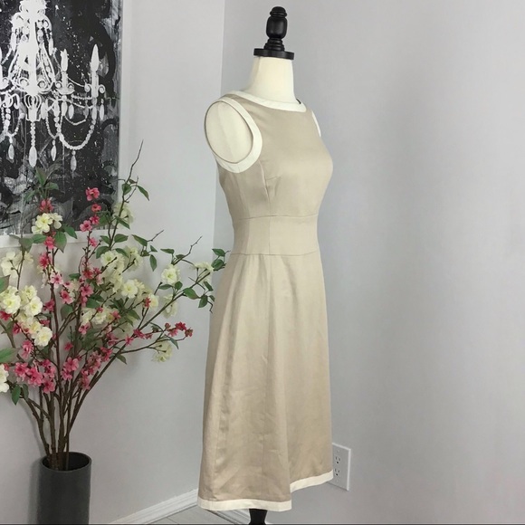 L.K.Bennett Linen June Dress NWT in Soft Biscuit - Picture 2 of 5